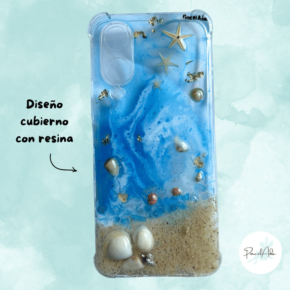 Funda de Resina Océano Vivo: Corales Naturales